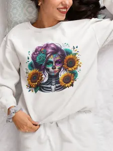 Día de los Muertos Sweatshirt – Gildan G180 | Cozy & Beautiful Day of the Dead Pullover Fit Fleece