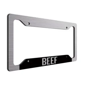 BEEF Custom Novelty License Plate Frame - Heavy Duty 3mm Aluminum Composite - Made in USA - 6.5" x 12.5" Universal Fit