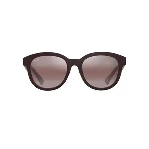 Maui Jim Ihupani Asian Fit Sunglasses R658-04 Matte Burgundy Frame Maui Rose Lenses