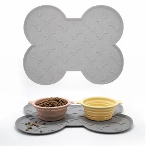 Silicone Pet Feeding Ma Dog Food Mat Waterproof Dog Bowl Mat, Silicone Dog Mat for Food and Water, Pet Food Mat with Edges, Nonslip Dog Feeding Mat, Dog Food Mats for Floors