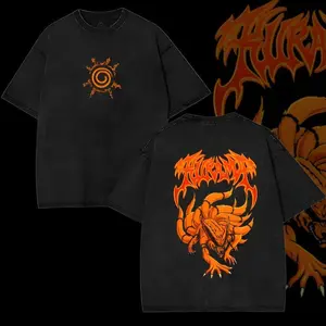 Limited Edition JINCHURIKI KURAMA NINE TAILED FOX- Naruto Double Printed Uniex Oversized Naruto Merch Naruto Washed Tee Anime Manga Lightweight Gift For Man , Kurama Shirt , Naruto Merch