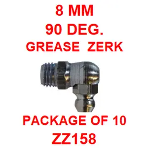ZZ158  METRIC  8 MM  GREASE  FITTING  90  DEGREE (10PACK)