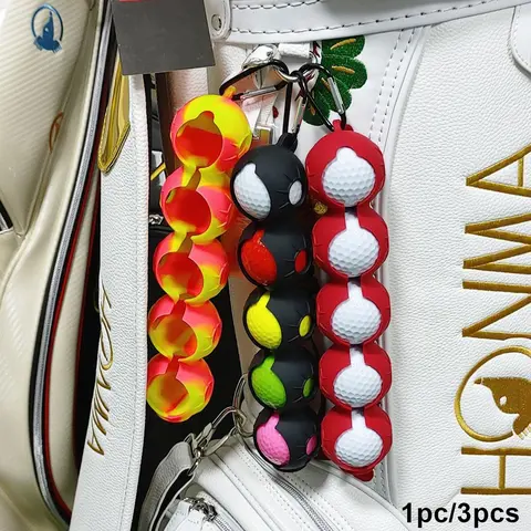 Silicone Golf Ball Bag Protective Cover, Durable Mini Multicolor Ball Pouch, Portable Golf Equipment, Golf Accessories for Men & Women