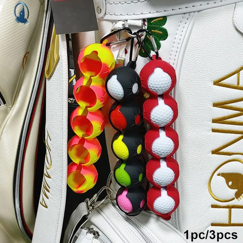Silicone Golf Ball Bag Protective Cover, Durable Mini Multicolor Ball Pouch, Portable Golf Equipment, Golf Accessories for Men & Women