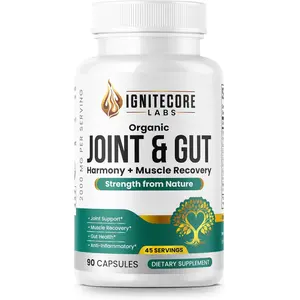 Organic Joint and Gut Supplement with Turmeric Curcumin Collagen and Probiotics Supports Joint Comfort Mobility and Gut Health 90 Capsules