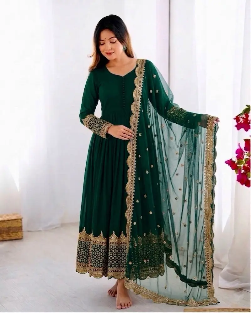 Gathering anarkali dress - TikTok Shop