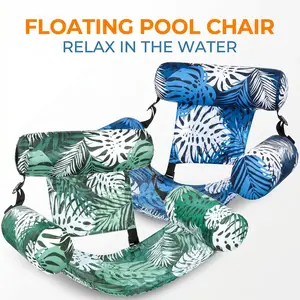 2-Pack Ergonomic Floating Pool Chair with Backrest, Headrest, Breathable Mesh - Non-Tipping Pool Float Lounger, Versatile Water Hammock for Summer Poolside Relaxation