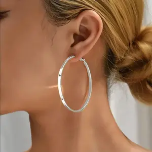 50 mm wide gold/silver hoop earrings, women’s pure silver hoop earrings, large gold hoop earring, hypoallergenic 925 pure silver hoop earrings, 14K gold hoop earrings