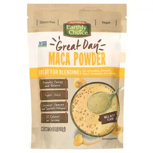Nature's Earthly Choice Great Day Maca Powder Blend - 8 Oz, Gluten-Free, Vegan, 100% Pure Maca Root, Supports Energy & Stamina, Mild Nutty Flavor