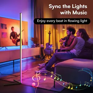 Corner Floor Lamp, RGB LED Corner Lamp with Music Sync, Smart App and Remote Control Color Changing Ambience Light