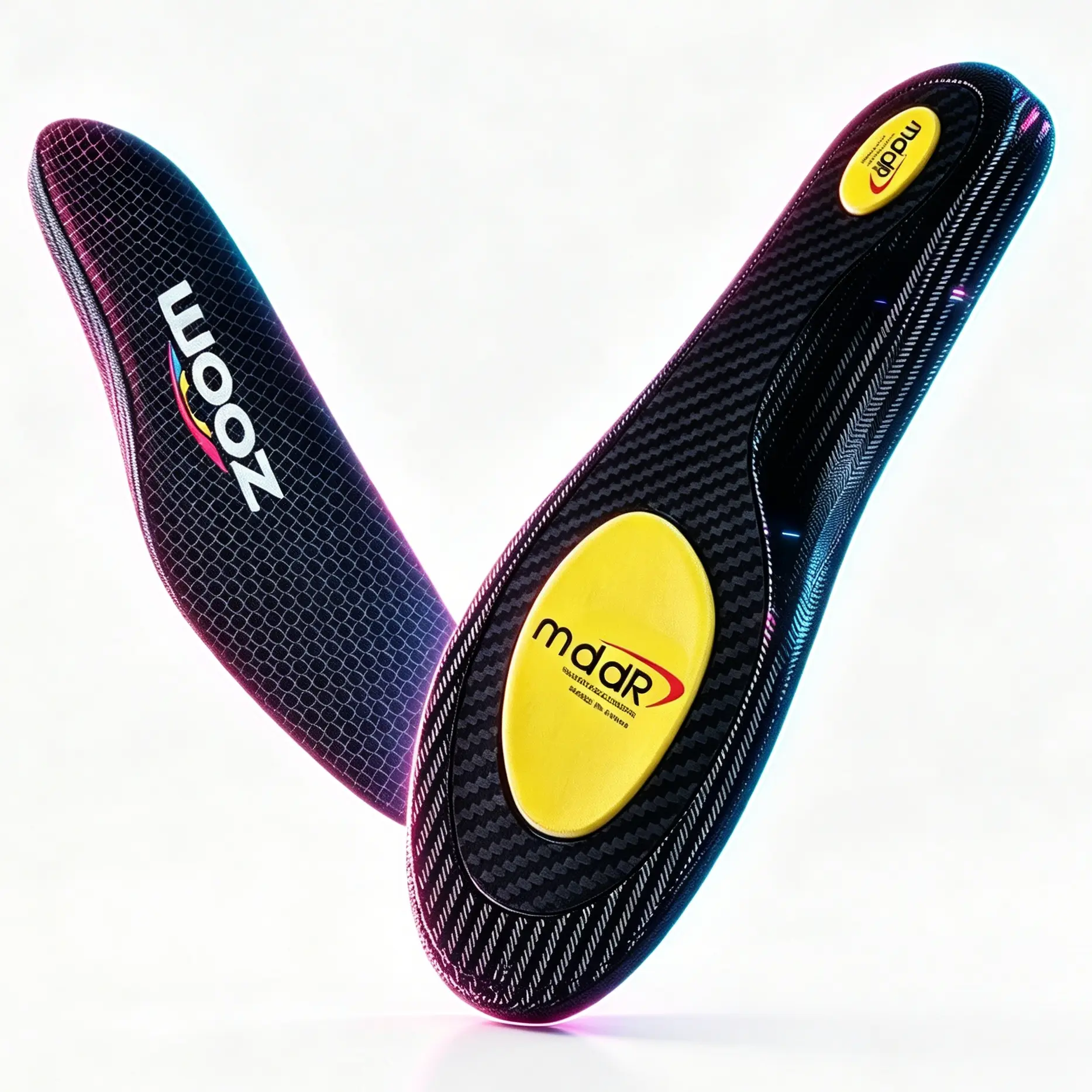 Athletic Carbon Fiber Shoe Insoles for Men & Women - Supportive Soles, Arch Support, Breathable All-Season Insoles for Running, Soccer