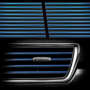 20Pcs Chrome-Look PVC Car Interior Moulding Trim Strip, DIY Decoration for All Straight Car Air Conditioner Vent Outlets
