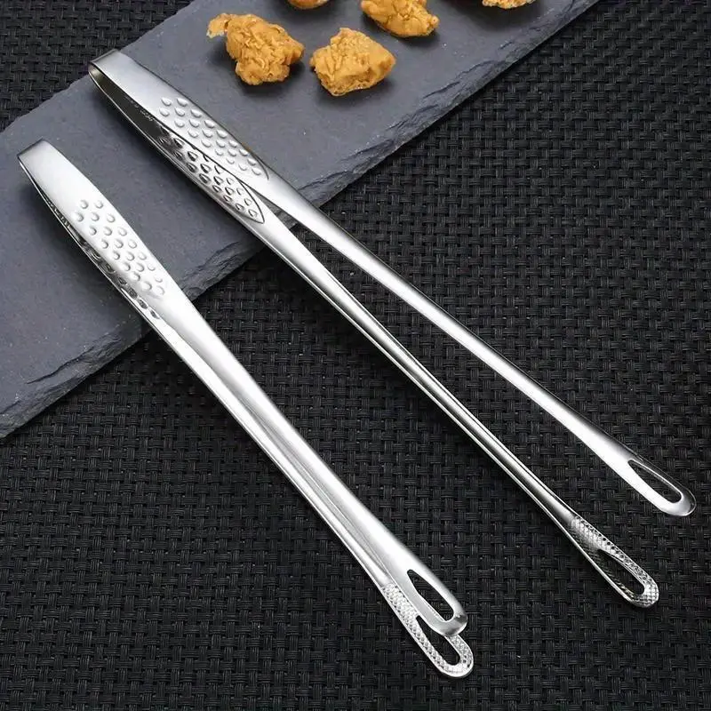 2pc Stainless Steel Food Tongs Long Handle Non-Slip Barbecue Tongs Steak Tongs Barbecue Utensils Kitchen Cooking Tools kitchen accessories