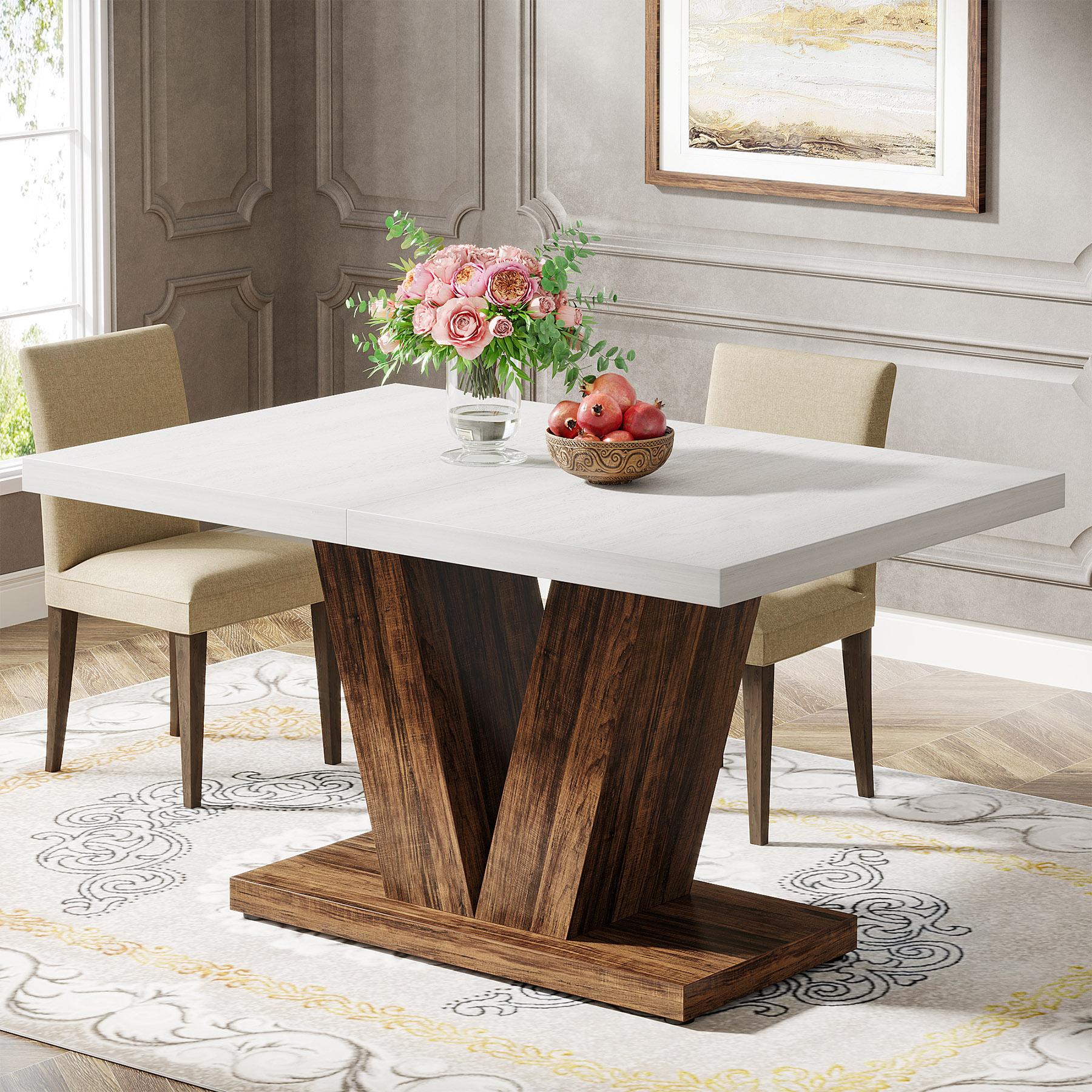 Tribesigns 47 In. Rectangular Dining Table for 4-6 People, Modern Kitchen Table for Dining Room, Kitchen, Living Room