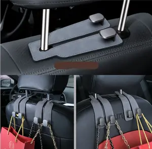 Universal Car Seat Headrest Hooks, Heavy-Duty Backseat Storage Hangers for Bags & Accessories