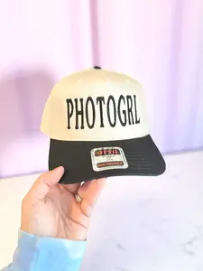 PHOTOGRL Embroidered Two-Tone Baseball Cap – Custom Adjustable Hat – Personalized Snapback with Logo or Text