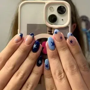 Y2K Sweet Cool Girl Nail Stickers, Nail Art Design, Nail Art Products, Decorative Nails, 24pcs Short Oval Press-On Nails, Fake Nails, Glossy Finish, Removable Acrylic Nails for Women Girls