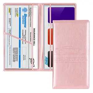 Car Registration and Insurance Card Holder, Magnetic Closure Vehicle Organizer, Essential Car Document Wallet and Car Accessory for Women and Men