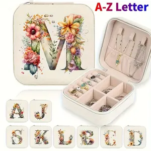 Portable Jewelry Box with Velvet Lining, Tabletop Storage, Holds Rings Earrings Necklaces, Lightweight Travel Organizer Bag
