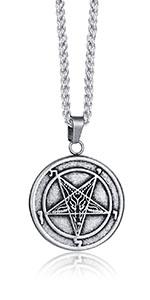 Stainless Steel Church of Satan Necklace for Men
