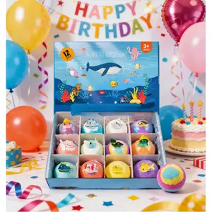12Ct Bath Bombs for Kids, Fun Fizzies with Hidden Sea Surprises