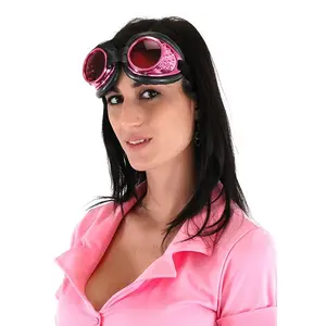 Pink & Black Radioactive Aviator Goggles