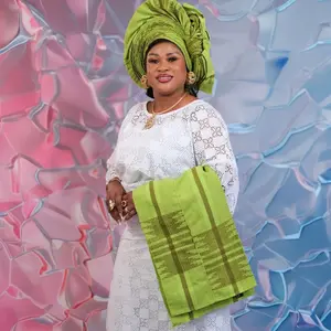 African Customized 2 Piece Lace Set Iro & Buba Traditional Wear for Women Versatile for Cultural Events & Daily Use - Casual
