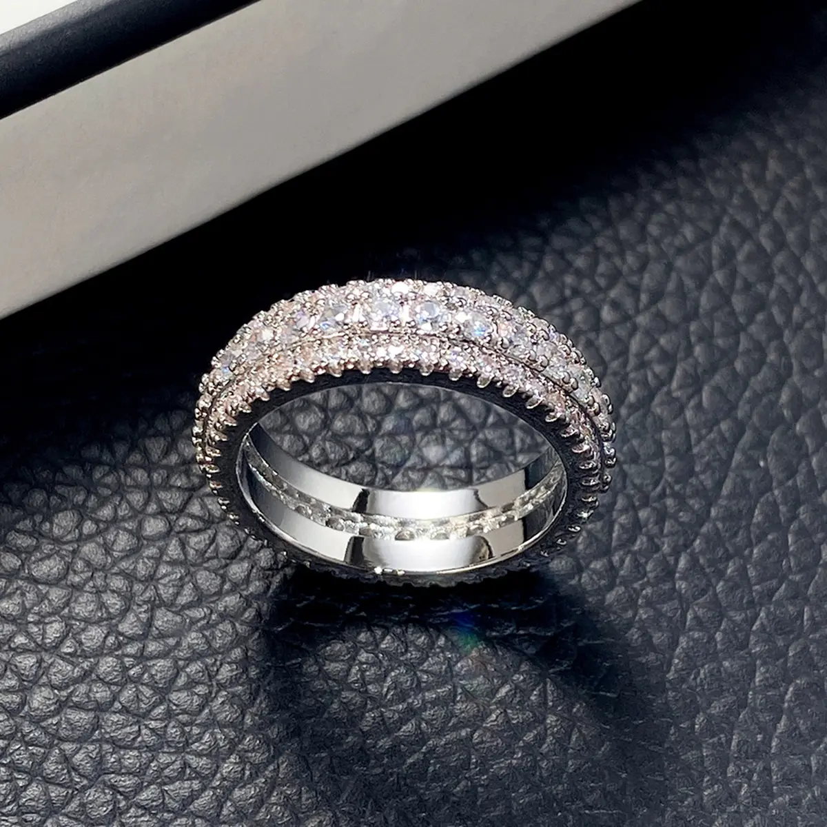 Women's Eternity Ring, Elegant Stackable Cubic Zirconia Ring, Proposal Ring for Wedding, Birthday, Valentine's Day, Anniversary