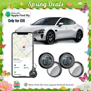 [Spring Deals] Tukio Tx02 GPS Tracker (iOS Only) for Cars & Pets - Mini Clear Design, Weatherproof Case, Anti-Lost Device, Works with Apple Find My (iOS Only), No Monthly Fees, IP67 Waterproof, Replaceable Battery Remote Bluetooth Protection