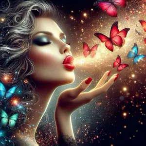 5D DIY Full Drill Round Diamond Painting - Diamond Art Kit Butterfly, Hand, Radiance Mosaic, Canvas - DIY Decorative Painting, Home Wall Decor, Perfect for Valentine's Day, Independence Day, Birthday, and Anniversary Gifts.