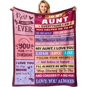 Aunt Gifts - Gifts for Aunt from Niece Nephew - Best Aunts Ever Gift - Great Aunts Gifts - Auntie Gift for Women - Christmas Valentines Day & Mothers Day Birthday - to My Aunt's Blanket 60"x80"