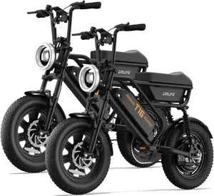 2 Pack 1000W Peak Motor Electric Bike, 16" Fat Tire E-Bike, 48V 13AH Battery, 60 Mi Range, UL 2849 Certified for Teens