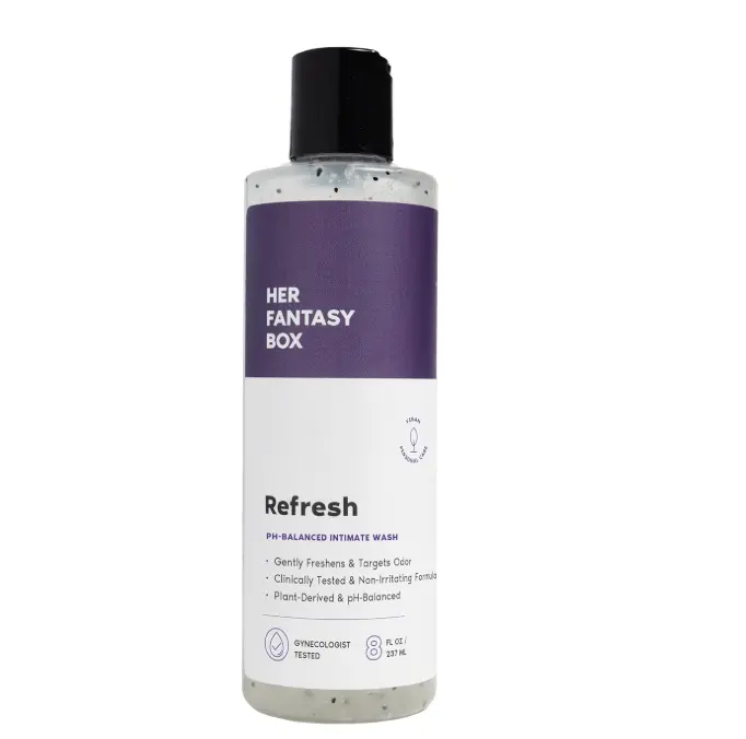 Her Fantasy Box | Refresh pH Balancing Shower Gel - Natural Feminine Hygiene Solution for Gentle Cleansing, Odor Control, and Skin Nourishment - pH-Balanced Formula for All Skin Types (8 oz)