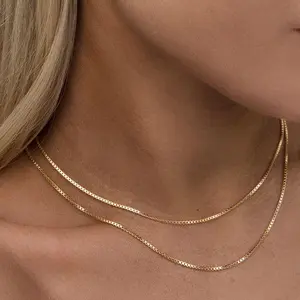Dearmay Gold Necklace for Women Gold Chain Double-layered Chain Necklace Jewelry Set Gifts for Girls Best Gift For Mother' s Day