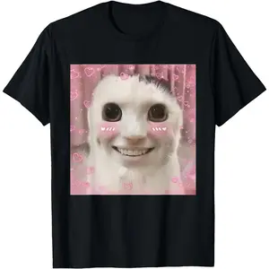 Funny Dank Cat Meme Cursed Weirdcore Banana Cat T-Shirt Design