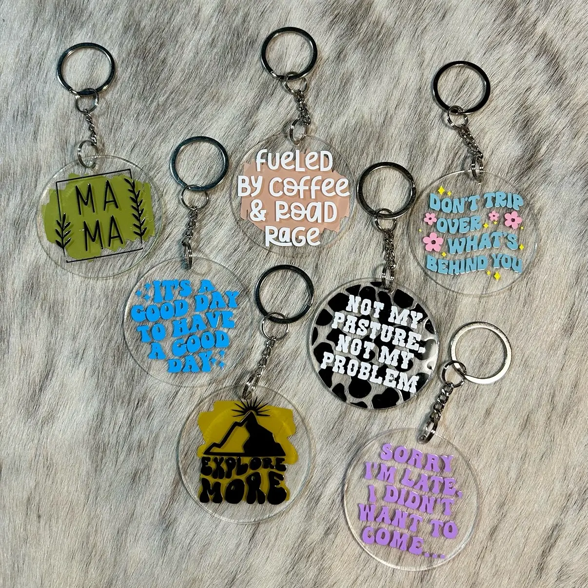 Customized Round Acrylic Keychains (2.5” Diameter) Handmade keychain gift