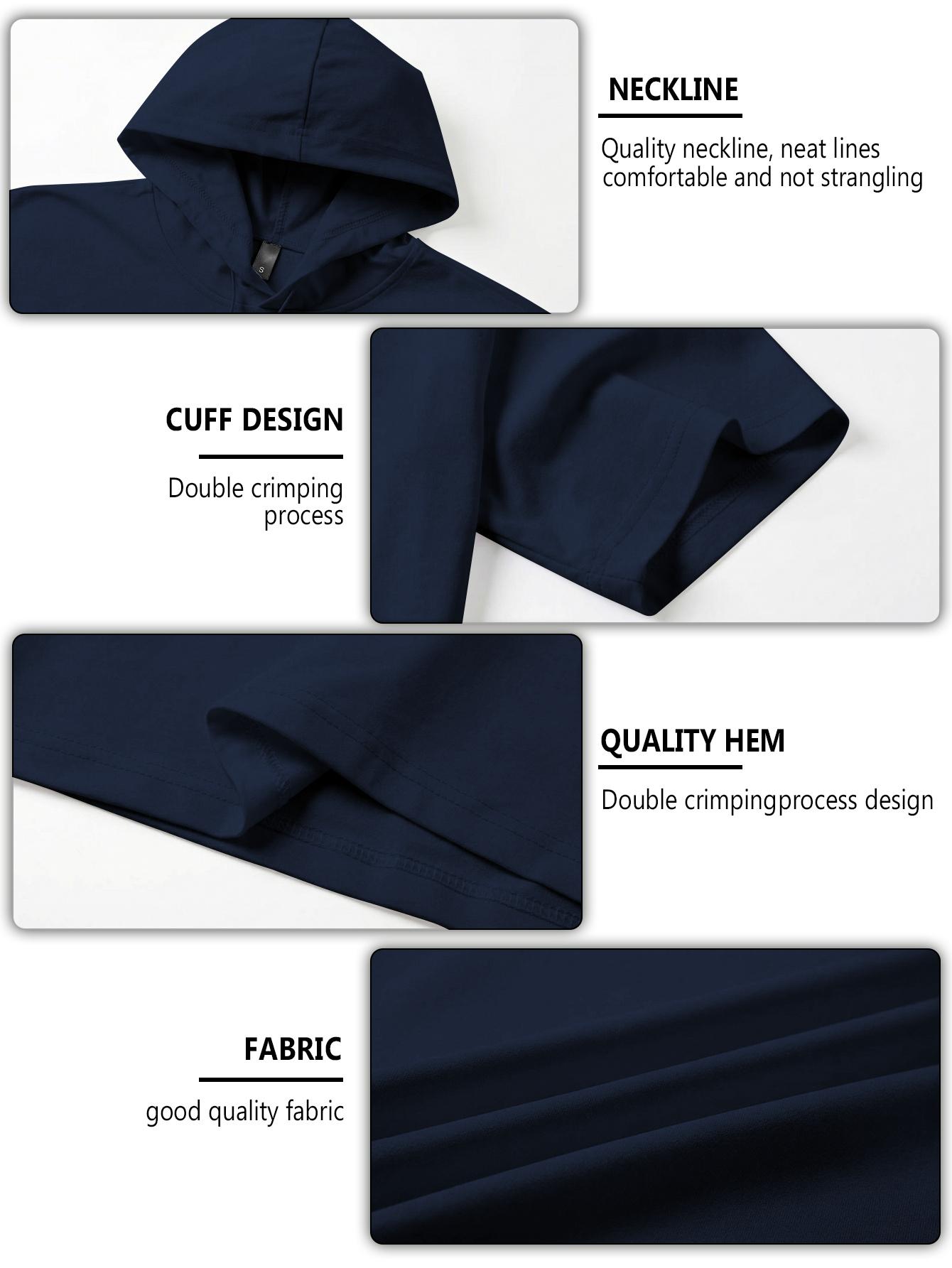 Men’s short-sleeve hoodie, quick-dry ice cool breathable hooded T-shirt, loose-fit casual athletic top for gym workouts and everyday wear