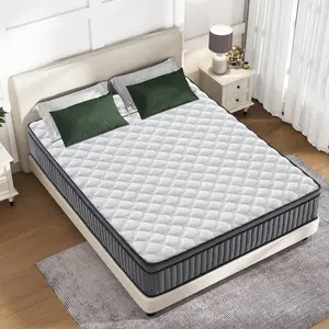 10" 12" Mattress-With Memory Spring Hybrid, Individual Pocket Spring Mattress-Twin, Twin XL,Full, Queen, King, Medium Firm, Cool Sleep, Pressure Relief, Mattress In A Box