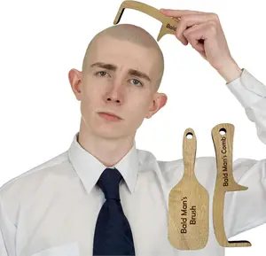 Funny Bald Head Brush Gag Gift, Novelty Prank Prop for Parties, Desk Decor & White Elephant Gift Exchanges