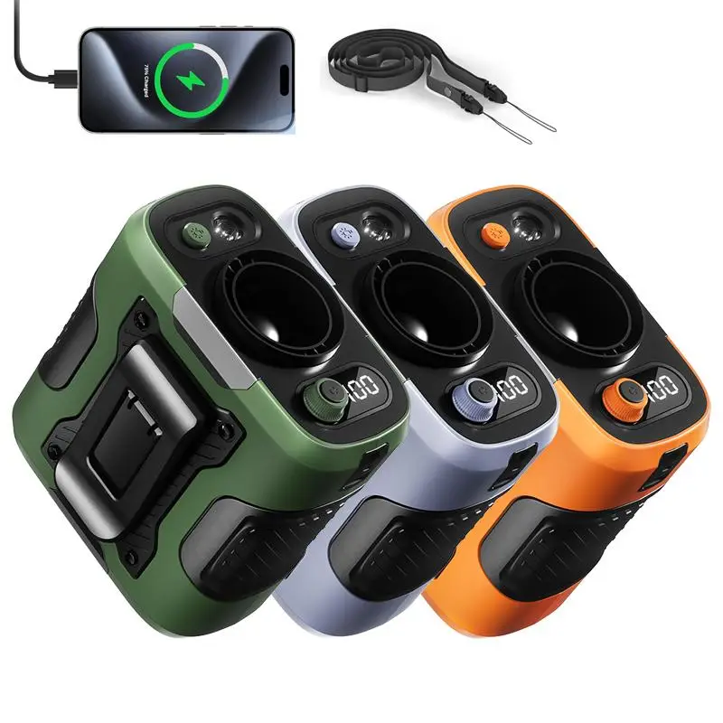 Portable Waist Fan, 100 Speeds USB Cooling Fan Cordless Fan Rechargeable Clip-on Fan with Light, Quiet & Powerful Silencer Motor Fan, Digital Display