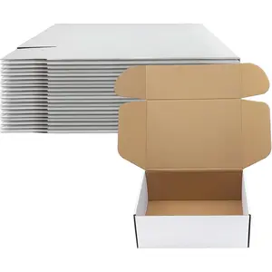 11 x 8 x 4 inch Shipping Boxes Set of 20, White Corrugated Cardboard Mailer Boxes, Bulk Mailing Boxes for Small Business Packaging Shipping, Ideal for Birthday Wedding Party Book Gift Giving