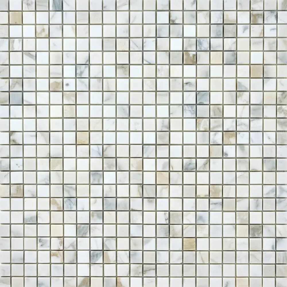 Calacatta Gold  1x1 Polished/Honed Marble Mosaic Tile