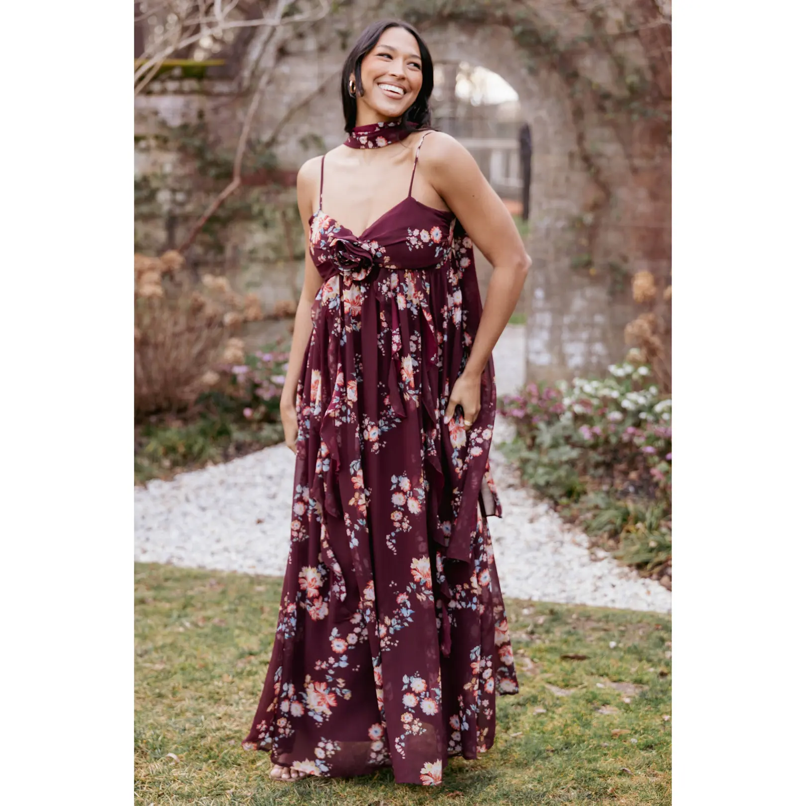 Tully Maxi Dress - Berry Floral