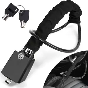 A car steering wheel lock, anti-theft device, seat belt buckle lock, steel cable lock, steel wire rope lock, vehicle-mounted