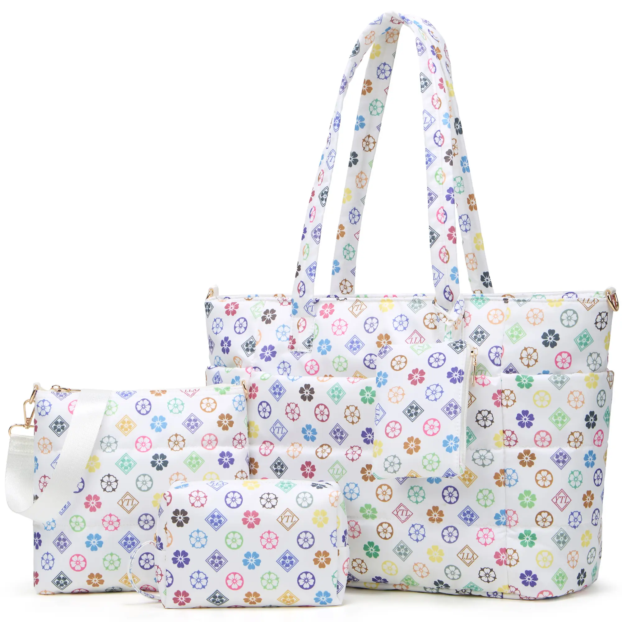 Puffer Tote Bag for Women, Lightweight Puffy Travel Gym Work Handbags 20L Teacher Nurse Quilted Shoulder Bag Large Cloud Carry On Laptop Computer Purse for School Nursing Clinical Daily