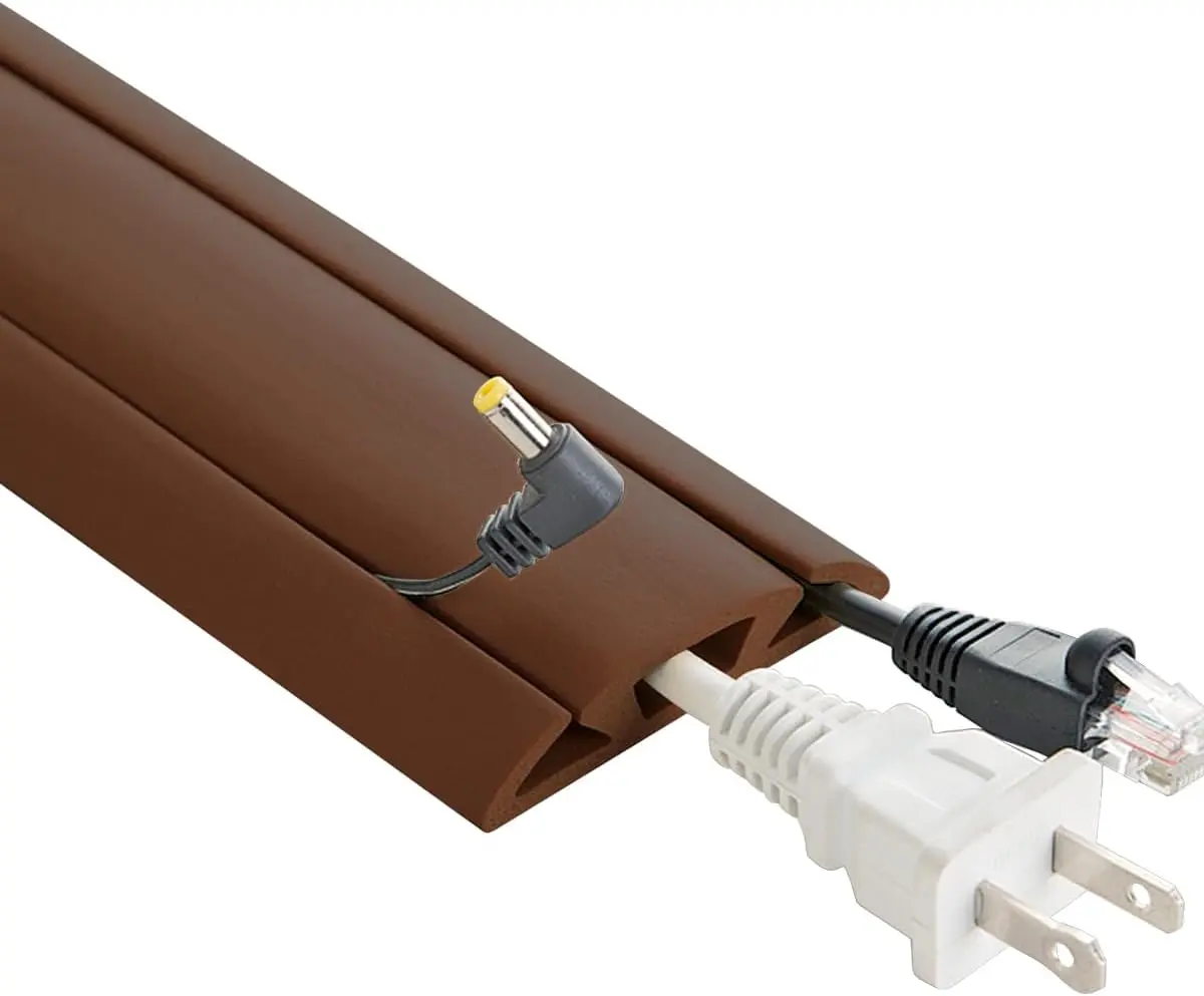 Electriduct CC-RI-CP-15-BN 15 ft. UT Wire UTW-CP501-BG Neoprene 3-Channel Cord Protector & Concealer with Tape - Brown