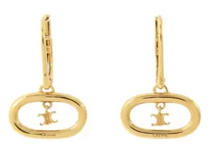 Pre-owned CELINE Triomphe Mobile Earrings Gold Brass