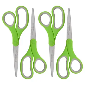 Westcott KleenCut 8” Titanium Scissors with Ergonomic Green Handle, 4-Pack (17494-Parent)