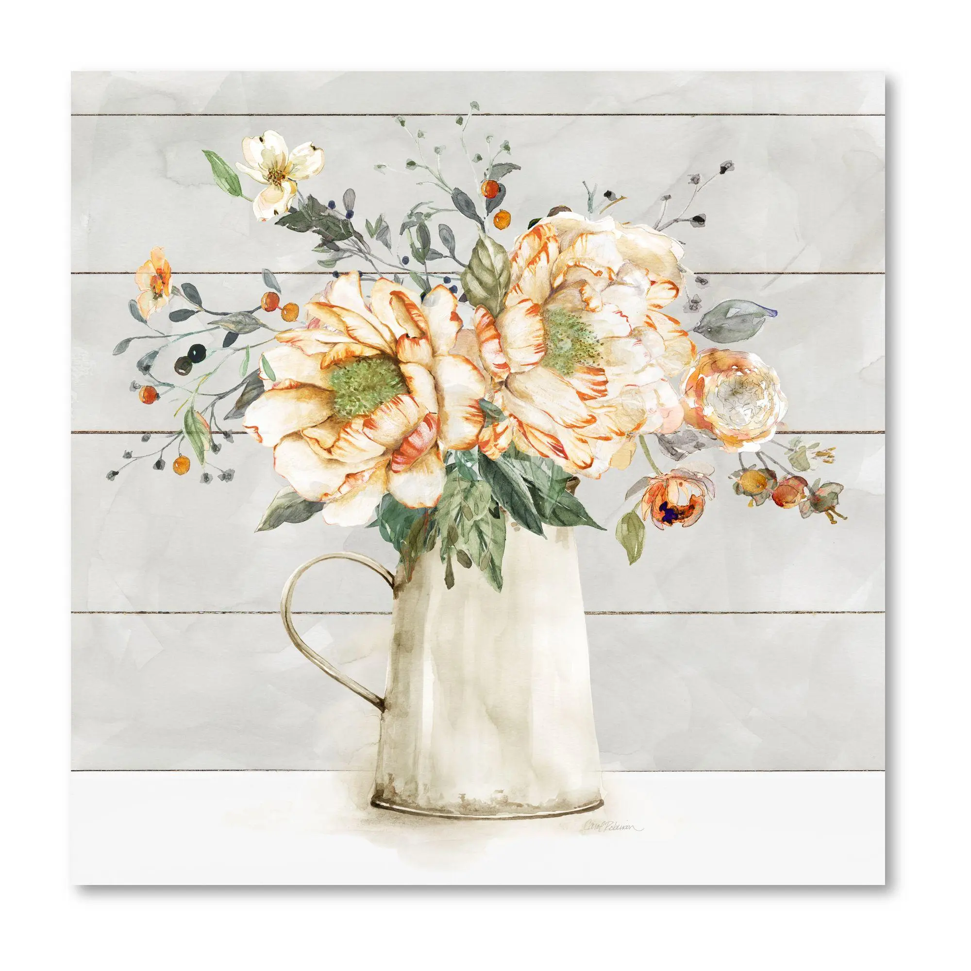 Courtside Market Farmhouse Bouquet 16x16 CanvasWall Art