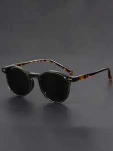 Men's Round Frame Retro Fashion Glasses, Trendy Sunglasses for Beach Wear, Casual Style for Street Fashion and Relaxed, Trendy Beach Eyewear